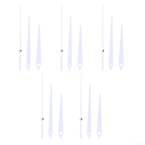 CWOQOCW 5 x Uhrzeiger aus Aluminium Aluminium Uhrzeiger Kits DIY Reparaturteile Ersatz Uhr Reparatur (weiß) von CWOQOCW