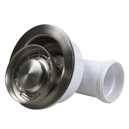CWOQOCW Abflusssieb, Küchenspüle, Abflusssieb-Set mit PP-Flansch, 114 mm breiter Netzkorbfilter für Lebensmittelabfallsammlung (114 mm) von CWOQOCW