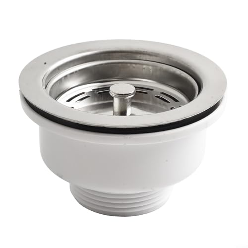 CWOQOCW Abflusssieb für die Küchenspüle, 90 mm, Edelstahl-Mesh-Filter mit PP-Basis für die Lebensmittelabfallsammlung von CWOQOCW