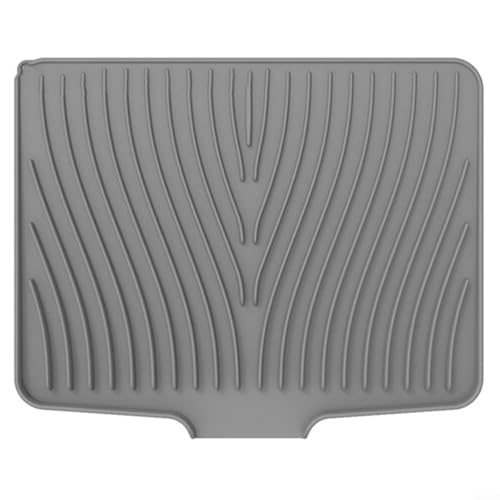 CWOQOCW Abtropfmatte für die Küchenspüle, groß, Silikon, mit schrägem Design, rutschfest, hitzebeständig, Drainagematte für Theken (40 x 33-1) von CWOQOCW