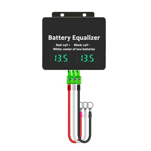 CWOQOCW Batterie-Balancer LED-Display 2 x 12 V 24 V Säure-Batterie-Serien-Balancer für Spannungsausgleich, Gehäuse aus Aluminiumlegierung (KBA052S) von CWOQOCW