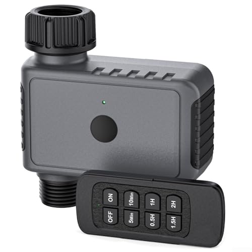 CWOQOCW Digitaler Gartenbewässerungs-Timer mit 50 m Fernbedienung, 6 Bewässerungsmodi, batteriebetriebenes Wasserventil für Rasensprenger von CWOQOCW
