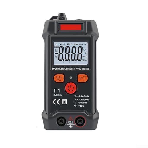 CWOQOCW Digitales Multimeter-Spannungsprüfer mit Taschenlampen-Funktion, berührungslose Spannungserkennung, automatische Abschaltung, schwarz, 123 x 60 mm (B) von CWOQOCW