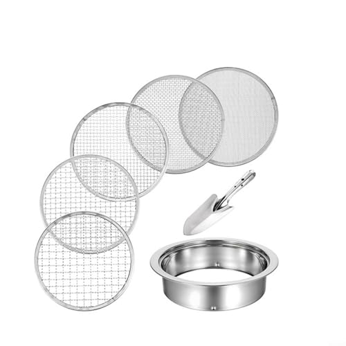 CWOQOCW Edelstahl Bodensieb für Gartenarbeit und Bonsai Garten Erde Sieb Set 5 austauschbare Maschensieb für Kompostierung Blumenerde Pflanzensieb CWOQOCW Edelstahl Bodensieb für Gartenarbeit und Bonsai Garten Erde Sieb Set 5 austauschbare Maschensieb für Kompostierung Blumenerde Pflanzensieb von CWOQOCW