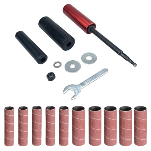 CWOQOCW Gummi Schleiftrommel Kit für Bohrer mit Hülsen Metall Holz Glas Stein Polierwerkzeug Spindelschleifer Adapter Set von CWOQOCW