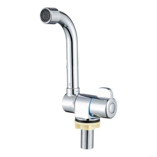 CWOQOCW Klappbarer Wasserhahn aus Messing mit 360-Grad-Rotation, einzelner Kaltwasserhahn, G1/2-Gewinde, für Küchenspüle, Wohnwagen, Yacht, Wohnmobil, (B) von CWOQOCW