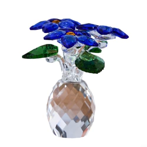 CWOQOCW Kristallglas-Vase, Ananas-Vase, Glasblume, Wohnaccessoires, Ornament für Wohnzimmer, Auto, Tischdekorationen (blau) von CWOQOCW