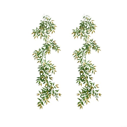 CWOQOCW Künstliche Eukalyptusrebe, 200 cm, realistisches künstliches Grün, Hochzeit, Haus, Garten, Dekoration, 2 Stück (B) von CWOQOCW