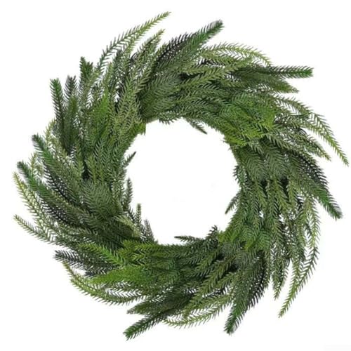 CWOQOCW Künstliche Tannengrüne, Zypressen-Girlande, Norfolk-Kiefergirlande für drinnen und draußen, Weihnachten, Tisch, Kamin, Wand, Zuhause (150 cm) von CWOQOCW