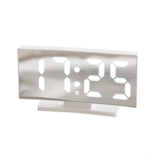 CWOQOCW LED-Digitalwecker, Schreibtischuhr, mit Bildschirmanzeige, große Schriftzeitanzeige, für Büro, Zuhause, Schlafzimmer (weiß-weißes Licht) von CWOQOCW