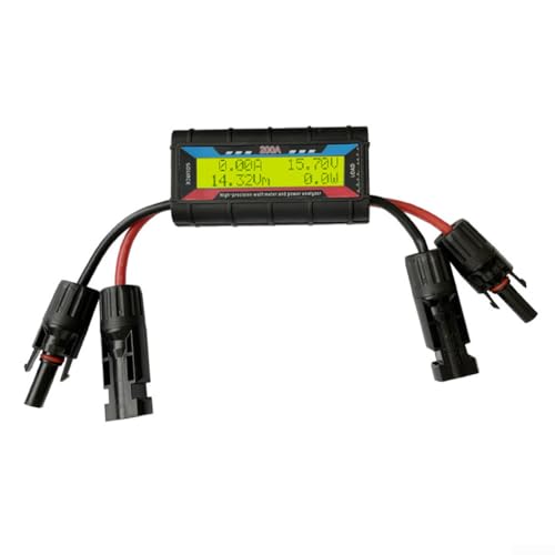 CWOQOCW Leistungsmesser für Flugzeugmodell, 150 A, 200 A, digitaler Tester, Solarmodul-Analysator, Spannungs-Strom-Monitor mit LCD-Display (gelb 200 A) von CWOQOCW