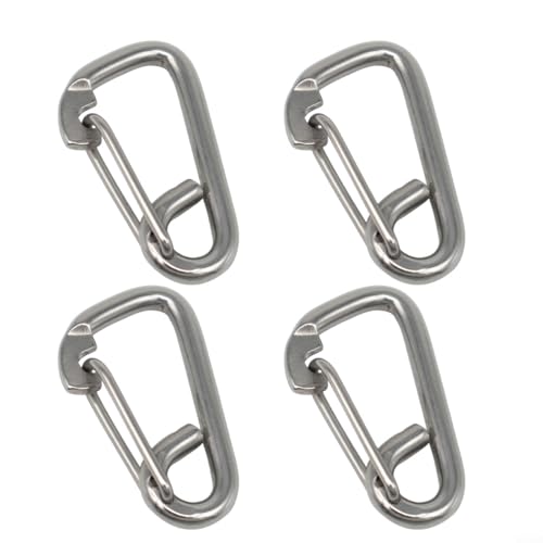 CWOQOCW Marine-Grade 316 Edelstahl Feder-Karabinerhaken Karabiner Bergsteigen Sicherheitsschnalle für Outdoor-Schattensegel Drahtseil 4-teiliges Set (M 10) von CWOQOCW