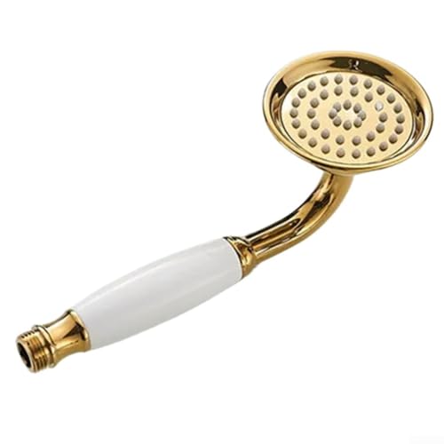 CWOQOCW Messing Badezimmer Duschkopf mit Wassersparfunktion Regensprühmuster Wandmontage Handbrause Chrom (Gold) von CWOQOCW