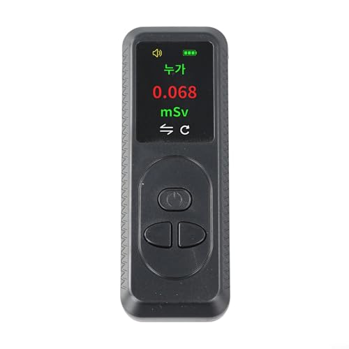 CWOQOCW Nuklearstrahlungsdetektor für Geigerzähler, persönliches Dosimeter, TFT-Display, wiederaufladbar, Typ-C-Aufladung, 0,08–9999μSv/h Bereich (schwarz) von CWOQOCW