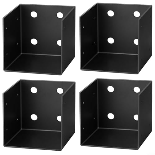 CWOQOCW Pergola-Wandhalterungen, 11 Gauge, Stahl, für 4 x 4/4 x 6 Holzbalken, schwarzes Finish, für den Außenbereich, 4 Stück von CWOQOCW