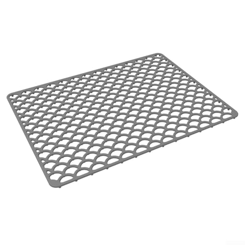 CWOQOCW Rutschfeste Silikon-Spülbeckenmatte, rutschfeste Silikon-Spülbeckenmatte mit Geräuschreduzierung, Silikon-Küchenspüle-Matte (grau) von CWOQOCW