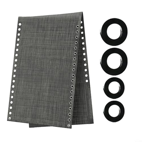 CWOQOCW Schwerkraftstuhlseil, Ersatzbezug für den Außenbereich, Ersatzstoff, Liegestuhlbezug mit Seilbändern, 160 x 52 cm, für Liegestuhl (grau) von CWOQOCW