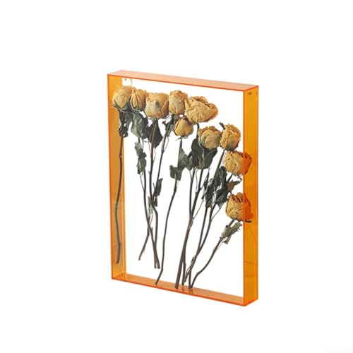 CWOQOCW Shadow Box Rahmen, kreativer Acryl-Blumen-Display-Rahmen, DIY dekorative Box, klarer Foto-Bilderhalter, Heim-Wandkunst-Dekor (orange) von CWOQOCW