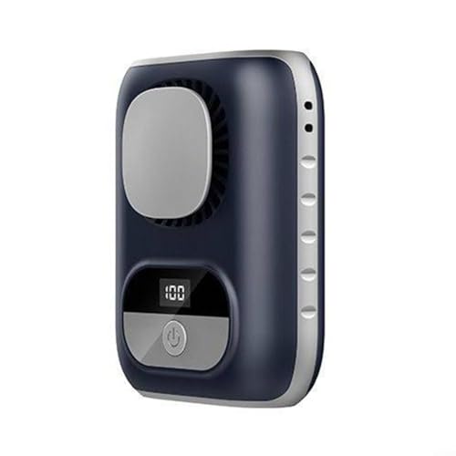 CWOQOCW Taillen-Hals-Ventilator, wiederaufladbar, mit 4000 mAh Akku und 10500 U/min Motor, 5 einstellbare Geschwindigkeiten für maximalen Komfort (tiefblau) von CWOQOCW