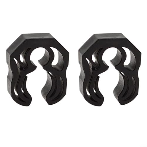 CWOQOCW Tauchschlauchhalter mit Clip, Schnellentriegelung, 10–16 mm Schlauchklemmen-Schnallen mit Manometer-Haken für Tauchen für BCD (schwarz), 2 Stück von CWOQOCW