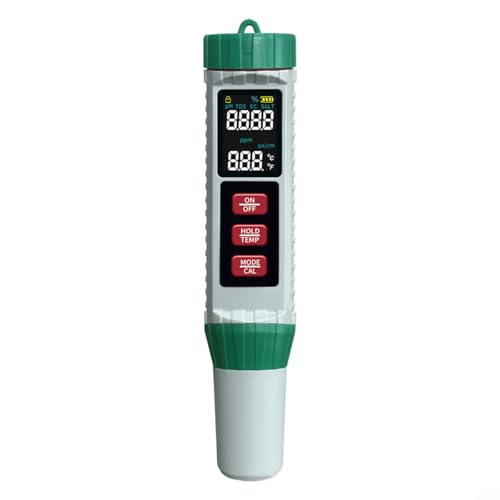 CWOQOCW Teich-Wassertest-Set, LCD-Wasserqualitätstester, pH-Temperatur-Messgerät, mit automatischer Kalibrierung für Pool, Spa, Aquarium von CWOQOCW