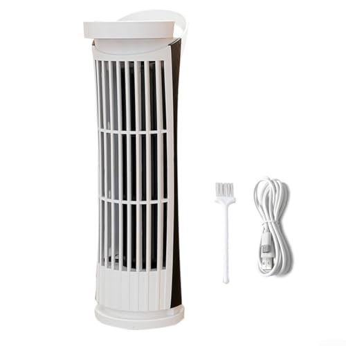 CWOQOCW Tower Fan, Desktop Air Circulator Bladeless Fan With LED Design 2 Speed Levels USB Powered Safe Cooling For Home Office (Whtie) von CWOQOCW