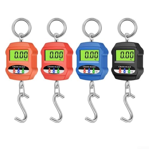 CWOQOCW Tragbare 300 kg elektronische Kranwaage zum Aufhängen, für industrielle Anwendung, LCD-Display, Gehäuse aus Aluminiumlegierung und hochfester Edelstahlhaken (rot) von CWOQOCW