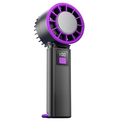 CWOQOCW Tragbarer Handventilator, digitales Display, wiederaufladbarer Mini-Desktop-Lüfter mit 2000 mAh Akku, 3 Geschwindigkeitsstufen (lila) von CWOQOCW