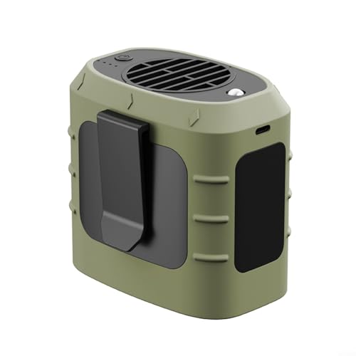 CWOQOCW Tragbarer Outdoor-Taillenventilator, mit 8000 mAh Akku, USB wiederaufladbar, 3 Geschwindigkeiten, kühlender Hals-Ventilator mit LED-Licht (Cyan) von CWOQOCW
