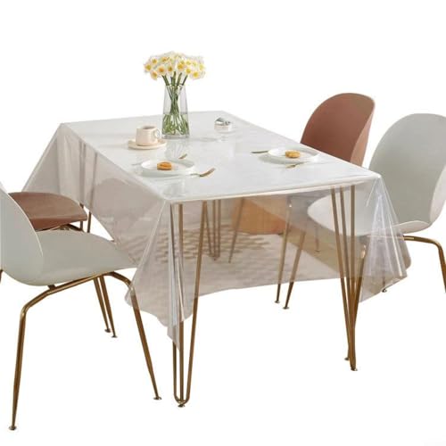 CWOQOCW Transparente PVC-Tischdecke, abwischbare transparente Tischdecke, transparente Kunststoffplatte für Küche, Picknick, Outdoor, Innenbereich, 140 x 140 cm CWOQOCW Transparente PVC-Tischdecke, abwischbare transparente Tischdecke, transparente Kunststoffplatte für Küche, Picknick, Outdoor, Innenbereich, 140 x 140 cm von CWOQOCW