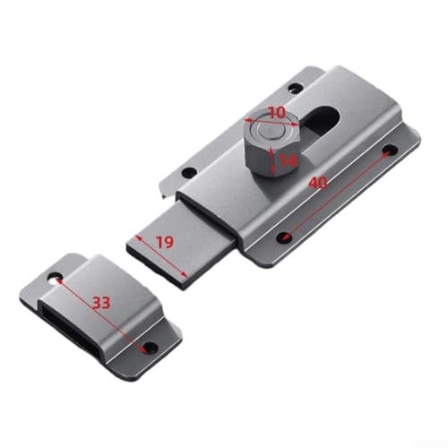 CWOQOCW Türriegel aus Aluminiumlegierung mit stanzfreier oder schraubbarer Installation für interne Balkon- und Glastüren (grau) von CWOQOCW