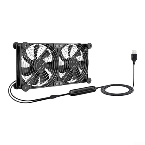CWOQOCW USB-3-Gang-Lüfter, verstellbar, 120 mm, leiser Computer-Lüfter für Router, Schrank, Luftreiniger, 12 V, 24 V, kompatibel (F030122505TJ-2M) von CWOQOCW