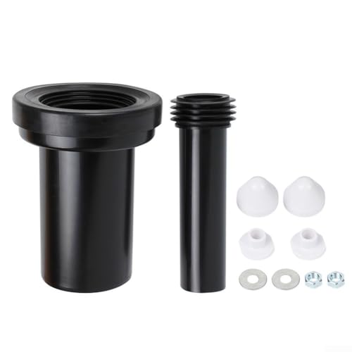 CWOQOCW Verdecktes WC-Tank-Zubehör in der Wand, verdecktes WC-Tank-Abflussrohrsystem mit Dichtungsring, Spülrohr, schwarz, Badezimmer-Armatur von CWOQOCW