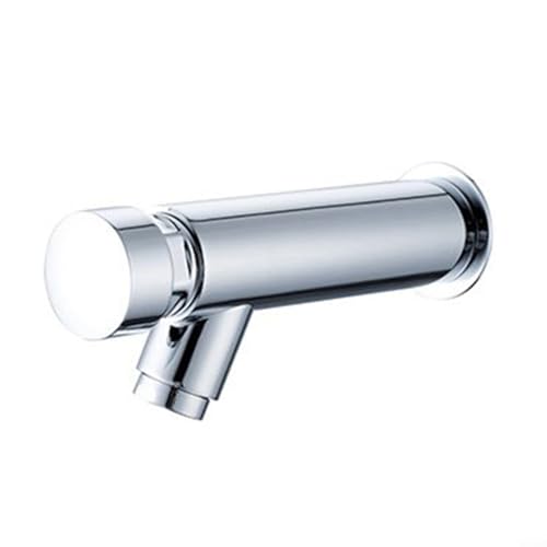 CWOQOCW Wandmontierte Messing Waschbecken Push Wasserhahn Badezimmer Waschtischarmatur Einzelne Kalt Selbstschließend Wasserhahn mit 4-8s Verzögerung 1/2 Zoll (1,5cm) von CWOQOCW