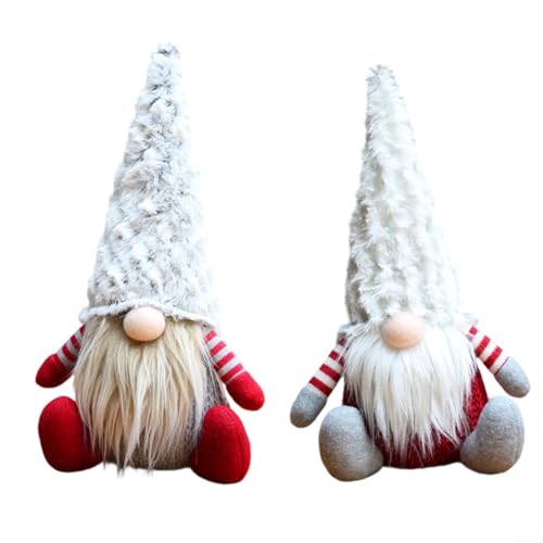 CWOQOCW Weihnachtsmann-Puppen-Set, gesichtslos, Plüschfiguren-Set für den Innenbereich, Urlaubsdekorationen, grau-rot, Winter-Heimdekoration CWOQOCW Weihnachtsmann-Puppen-Set, gesichtslos, Plüschfiguren-Set für den Innenbereich, Urlaubsdekorationen, grau-rot, Winter-Heimdekoration von CWOQOCW