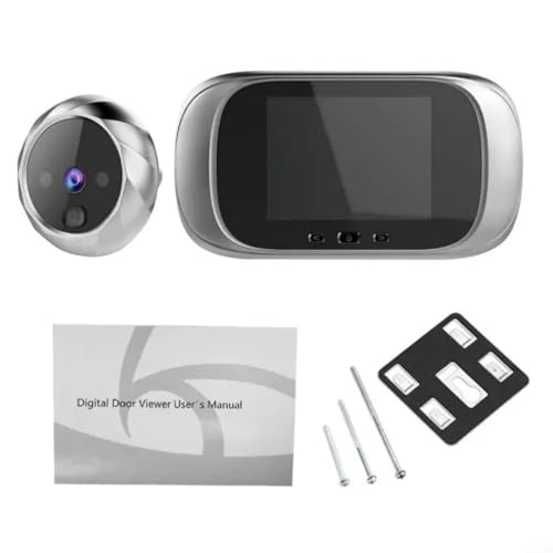 Digitale Türschauer Guckloch Kamera Türklingel mit 2,8 Zoll LCD Bildschirm 90 Grad Weitwinkel Foto erfassen Home Security Monitor (Silber) von CWOQOCW