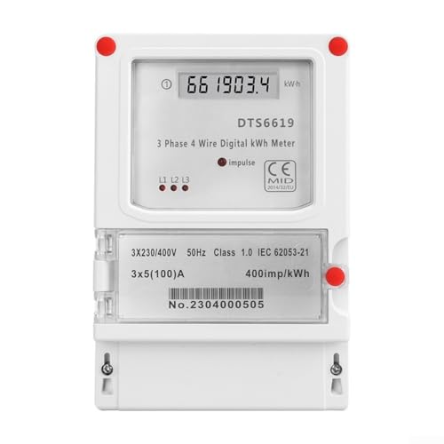 Dreiphasiges KWh-Digital-Messgerät, Wandhalterung, 3 x 230/400 V, 100 A, mit LCD-Display, für private und gewerbliche Nutzung von CWOQOCW