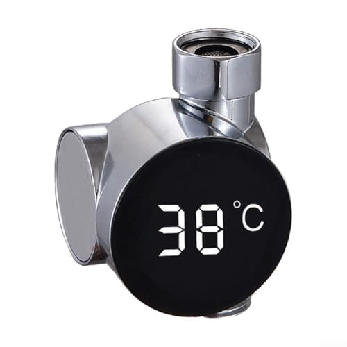 Duschthermometer Display zur intelligenten Überwachung der Babybadewassertemperatur mit Sensor und 360 Grad drehbarem Bildschirm für einfache Betrachtung (Silber) von CWOQOCW