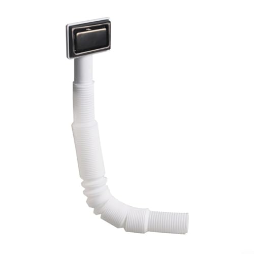 Edelstahl-Überlauf-Set für Küchenspüle, quadratisches Überlaufrohr für Küchenspüle, mit verstellbarer 230-530 mm Verlängerung, auslaufsichere Dichtung von CWOQOCW