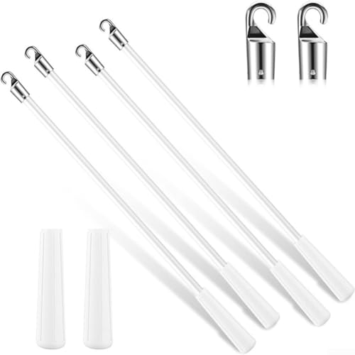 Fiberglas-Vorhang-Drehstangen, 4 Stück, 30 cm Länge für präzise Anpassung von Fensterrollos, mit Silber-Finish für moderne Innenräume von CWOQOCW