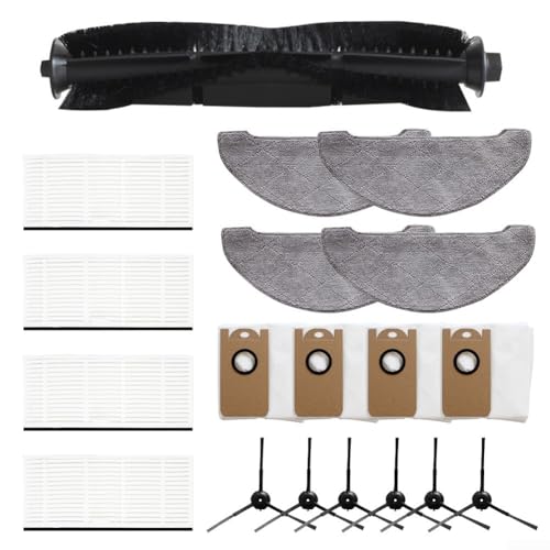 Für Arnagar S8 Pro Roboter-Staubsauger, Ersatz-Seitenbürste, Staubbeutel, Wischmopp und Filter-Set, um die Maschinenleistung im Laufe der Zeit zu erhalten (A) von CWOQOCW