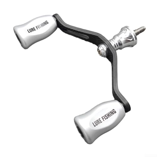 Für NASCI Für Sephia Für STELLA kompatibler Kohlefaser-Doppel-Wippgriff für Spinning-Rolle mit Dual-Lager-Griff-Kugelmechanismus (silberfarben) von CWOQOCW