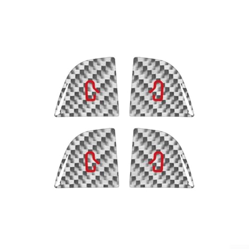 Für Tesla 3 Y 2024 2025 Innenfensterschalter Dekoration 4 Stück Kohlefaser-Stil Verbesserungen (Silber) von CWOQOCW