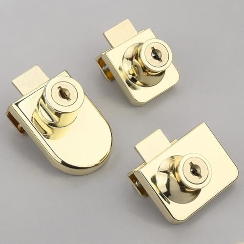 Goldfarbener Glastürschloss und zwei Schlüssel, zuverlässige Sicherheit für Ihre Vitrine oder Weinkeller (B) von CWOQOCW