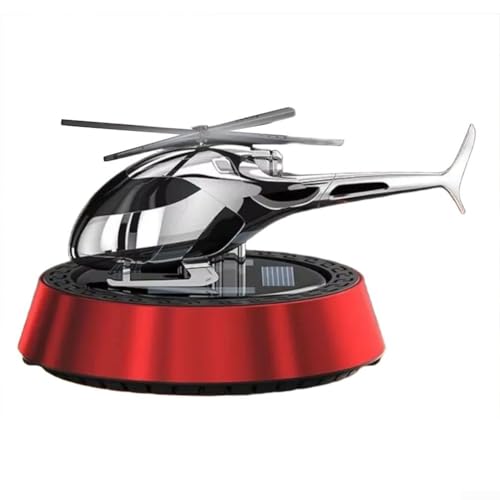 Innovativer solarbetriebener Auto-Lufterfrischer mit rotierendem Flugzeugornament und Dual-Frequenz-Modus für effektive Aromatherapie (rot) von CWOQOCW