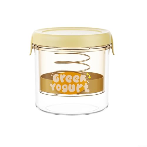 Joghurtsieb mit Druckfiltration für hausgemachten griechischen Joghurt, einfach und effektiv (rund gelb) von CWOQOCW
