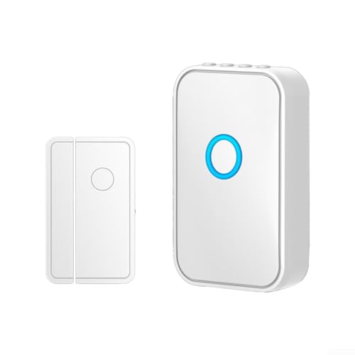 Kabellose Türklingel mit 45 Melodien und magnetischem Sensor für Sicherheitslösungen zu Hause (weiß) von CWOQOCW