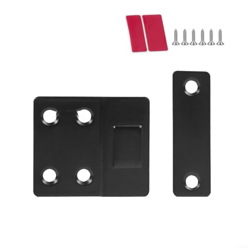 Kompakter magnetischer Türstopper mit Schrauben, perfekt für Kleiderschränke und Schränke (schwarze Mitte) von CWOQOCW