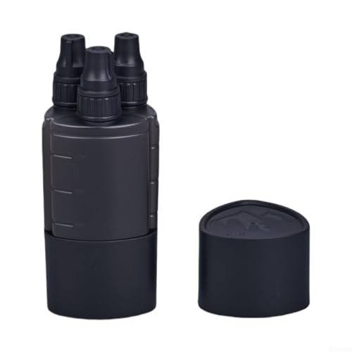 Kompaktes 3-teiliges Soßen-Shaker-Set, 100-ml-Flaschen mit abgestufter Skala für den täglichen Gebrauch und Catering-Events (schwarz) von CWOQOCW