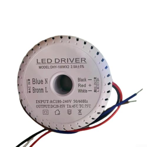 Leistungsstarker LED-Treiber mit einstellbarer 3-Gang-Farbtemperatur und Dimmung für Pendelleuchten und Beleuchtungsanwendungen mit Überlastschutz (60 x 2 W) von CWOQOCW